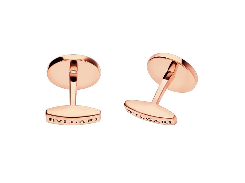 PINK GOLD CUFFLINKS WITH ONYX BULGARI BULGARI BULGARI 344429